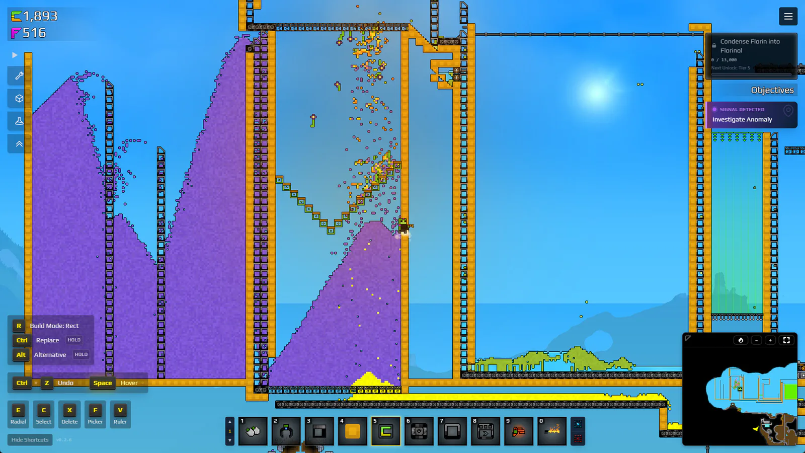 Sandustry modding tools editing a material-processing factory